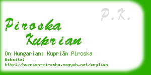 piroska kuprian business card